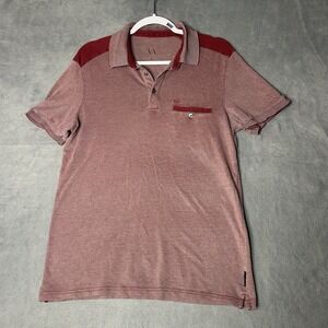 Armani Exchange Red Polo Shirt Men's Size Medium Short Sleeve Stretch